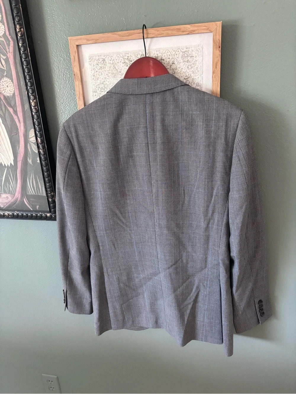 J. Crew Gray Glen Plaid Sport Coat with Subtle Blue Windowpane